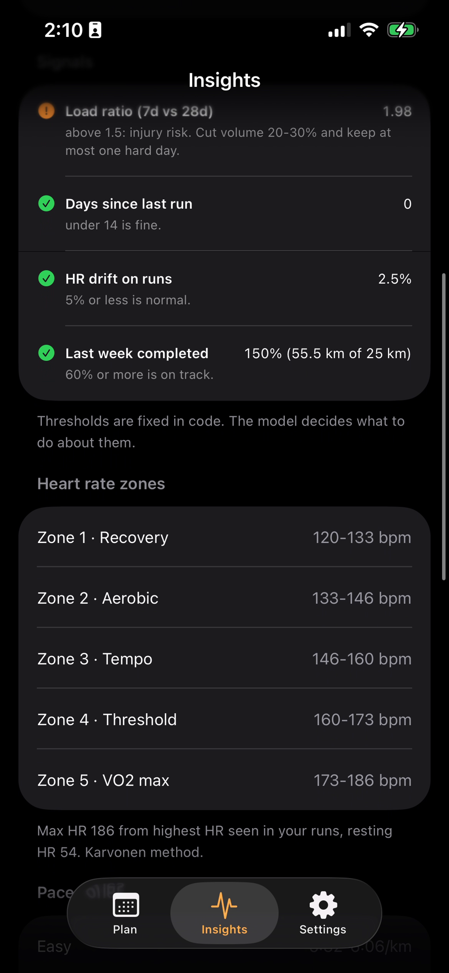 Signals and heart rate zones